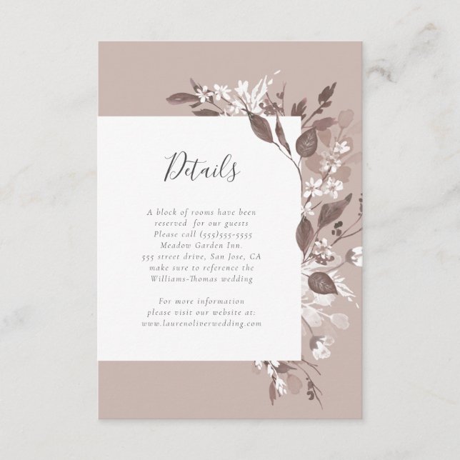 Cartão de Detalhes da Flora do outono (Frente)