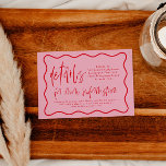 Cartão de Detalhes Da Frame Vermelha E Cor-De-Rosa<br><div class="desc">Este é um cartão ousado e moderno de detalhes do casamento, com uma bela fonte caligráfica e tons de rosa e vermelho. Todas as cores são editáveis. // Para designs correspondentes, procure "DELILAH" na certeira loja Nicole Zazzle. * Se você gosta deste design, mas não o vê disponível para algo...</div>