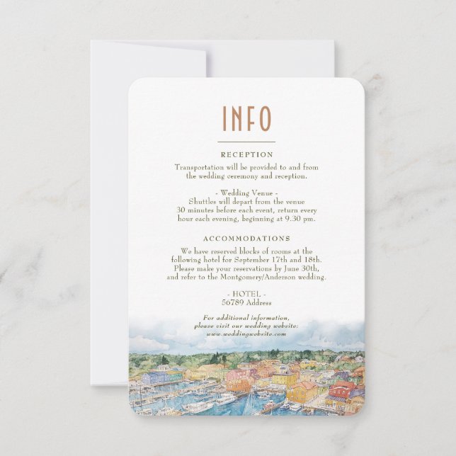 Cartão de Detalhes da INFO do Porto de Newport (Frente)