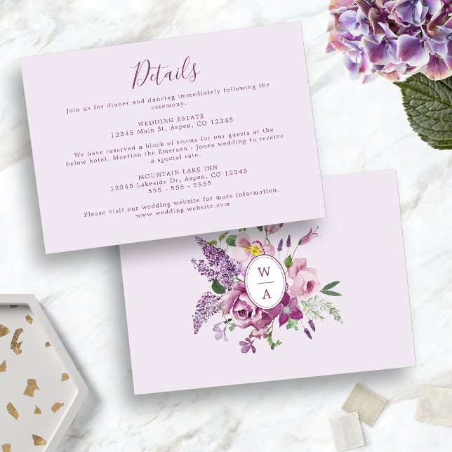 Cartão de Detalhes da Lavanda Elegante (Elegant Lavender Details Card
)