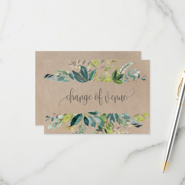 Cartão de Detalhes da Mudança de Folhagem do Kraft (Frente/Verso In Situ)