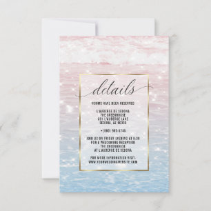 Cartão de Detalhes das Águas Oceânicas Rosa-Brilha