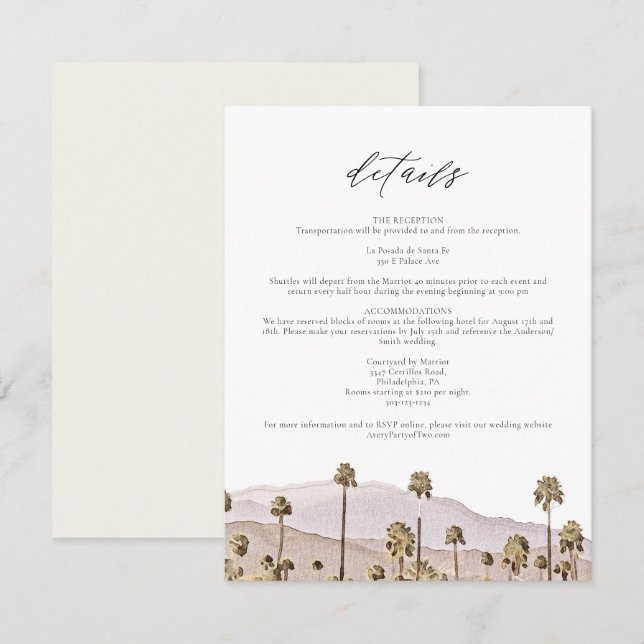 Cartão de Detalhes das Montanhas da Califórnia, PR (Frente/Verso)