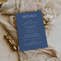 Cartão de Detalhes de Casamento Azul Costeiro CABO