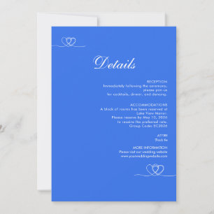 Cartão de Detalhes de Casamento Azul Moderno e Ous