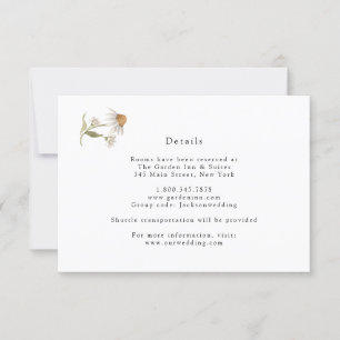 Cartão de Detalhes de Casamento Boho Flor Silvestr