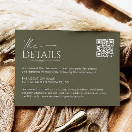 Cartão de Detalhes de Casamento Boho Manuscrito co