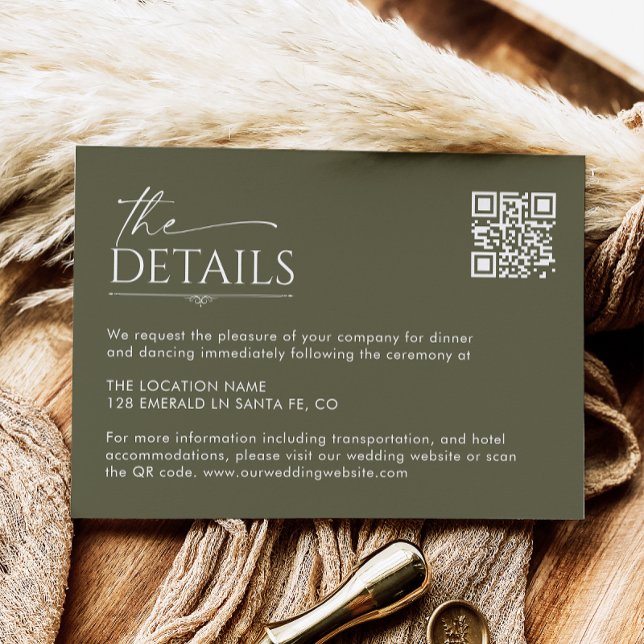 Cartão de Detalhes de Casamento Boho Manuscrito co (Criador carregado)