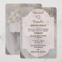 Cartão de Detalhes de Casamento Boho Neutro Editáv