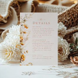 Cartão de Detalhes de Casamento Boho Terracotta Fl