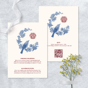 Cartão de Detalhes de Casamento Chinês Mapgie