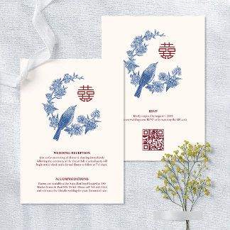 Cartão de Detalhes de Casamento Chinês Mapgie