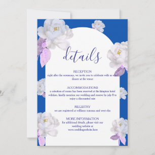 Cartão de Detalhes de Casamento com Arco Floral Az