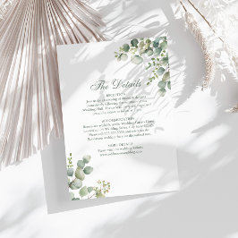 Cartão de Detalhes de Casamento com Eucalipto da M