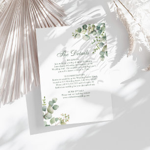 Cartão de Detalhes de Casamento com Eucalipto da M