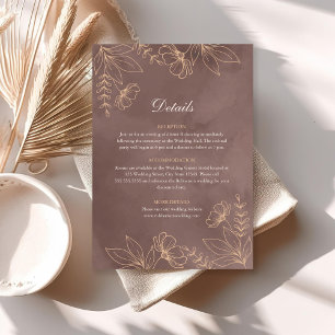 Cartão de Detalhes de Casamento com Flor de Terrac