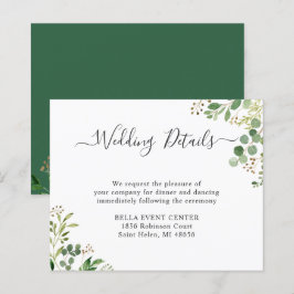 Cartão de Detalhes de Casamento com Folhagem de Eu