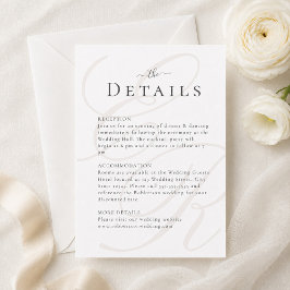 Cartão de Detalhes de Casamento com Monograma Mini