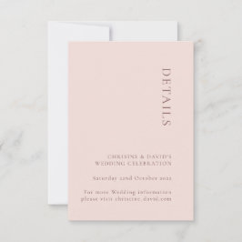 Cartão de detalhes de casamento com rosa minimalis