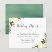 Cartão de Detalhes de Casamento com Vegetação Rúst