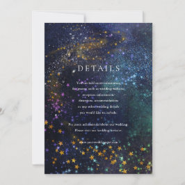 Cartão de Detalhes de Casamento da Galáxia Celesti