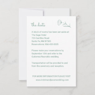 Cartão de Detalhes de Casamento de Flores Selvagem