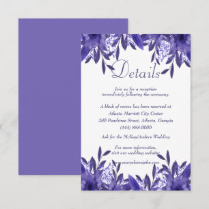 Cartão de Detalhes de Casamento de Folhagem Flora