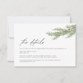 Cartão de Detalhes de Casamento de Inverno Minimal