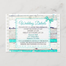 Cartão de Detalhes de Casamento de Madeira e Locai