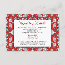 Cartão de Detalhes de Casamento de Mandala Preto e