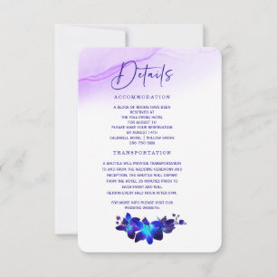 Cartão de Detalhes de Casamento de Orquídea Turque
