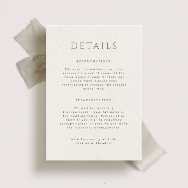 Cartão de Detalhes de Casamento de Portait Hamilto (Criador carregado)