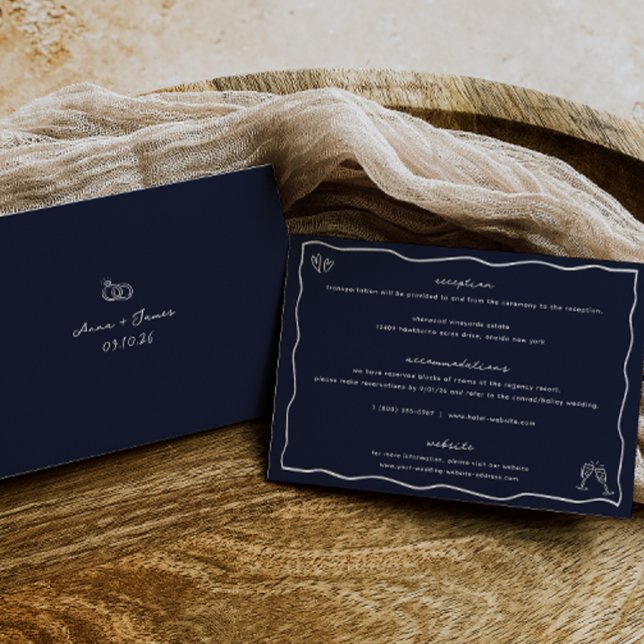 Cartão de Detalhes de Casamento de Portas Desenhad (Criador carregado)