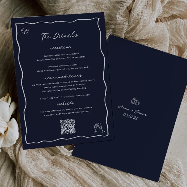 Cartão de Detalhes de Casamento de Portas Desenhad (Criador carregado)