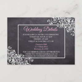 Cartão de Detalhes de Casamento de Quadro Negro Ch