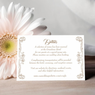 Cartão de Detalhes de Casamento Elegante – Filigra