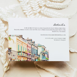 Cartão de Detalhes de Casamento em Aquarela de Nov