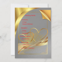 Cartão de Detalhes de Casamento em Dourado | Infor