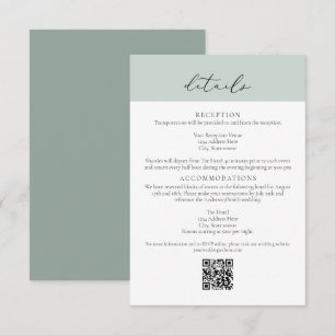 Cartão de Detalhes de Casamento em Estilo Passapor