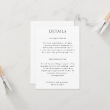 Cartão de Detalhes de Casamento em Retrato