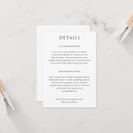 Cartão de Detalhes de Casamento em Retrato