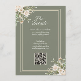 Cartão de Detalhes de Casamento em Verde Sage – Có