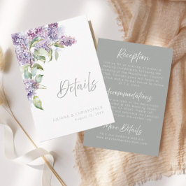 Cartão de Detalhes de Casamento Floral em Aquarela