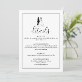 Cartão de Detalhes de Casamento Minimalista Elegan