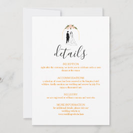 Cartão de Detalhes de Casamento Minimalista Elegan