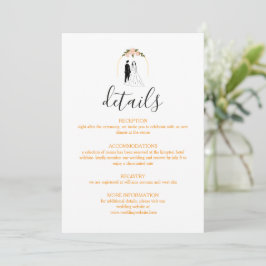 Cartão de Detalhes de Casamento Minimalista Elegan