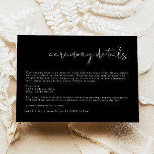 Cartão de Detalhes de Casamento Minimalista Modern
