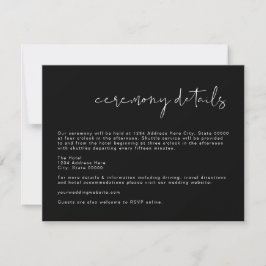 Cartão de Detalhes de Casamento Minimalista Modern