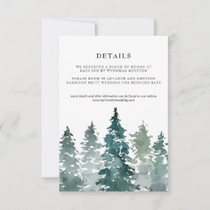 Cartão de Detalhes de Casamento Minimalista Pinh