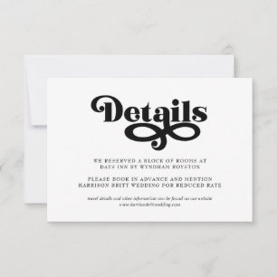 Cartão de Detalhes de Casamento Minimalista   Tipo